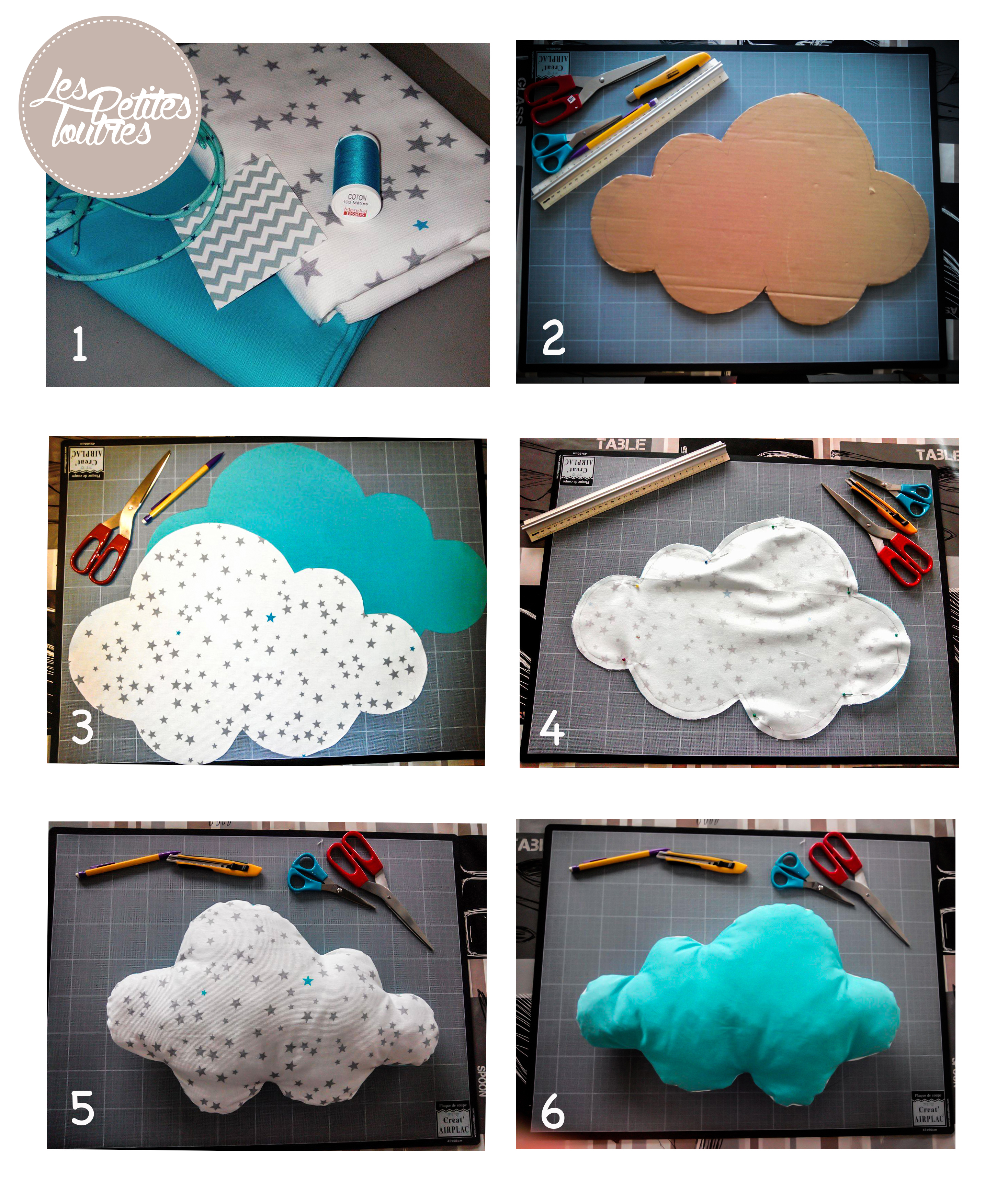 Coussin nuage {Tuto de couture} - Les Petites Loutres